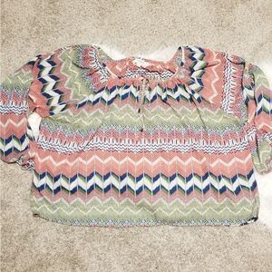 Umgee multicolored longsleeve oversized blouse